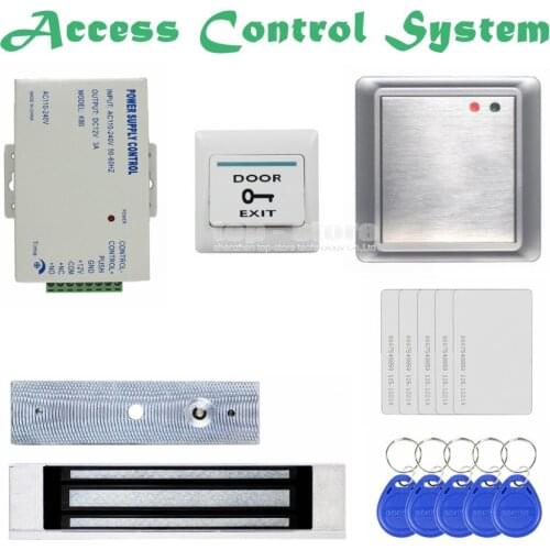 DIYSECUR Waterproof Remote Control 125KHz Rfid Card Reader Without Keypad + 180kg Magnetic Lock Access Control Security Kit