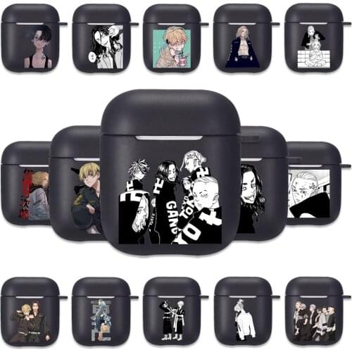 Hot Japanese Anime Tokyo Revengers Black Silicone Case for Airpods 1 2 Manjirou Sano Ken Ryuuguuji Soft Airpods Earphone Covers