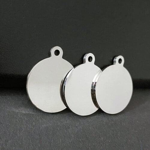 25mm Custom Personalized Pet ID Tag Engraved Pet ID Name for Cat Puppy Dog Collar Tag Pendant Stainless Steel Pet Accessorie