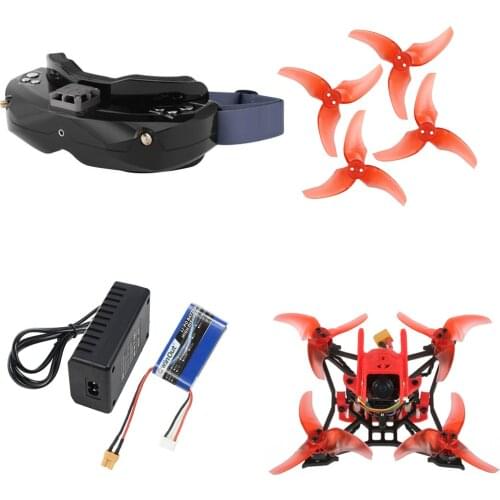 JMT T100 100mm Wheelbase 2s-4s DIY Indoor FPV Racing Drone with Skyzone 02X FPV Goggles EX1103 2-4S 7000kv Motors Frsky Receiver