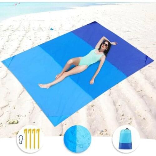 200x210cm Portable Pocket Picnic Mat Waterproof Sand Beach Mat Outdoor Camping Folding Blanket Picknick Tent Cover Bedding Bed