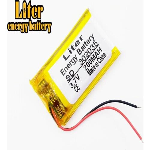 3.7V 170mAh 302035 Lithium Polymer Li-Po li ion Rechargeable Battery cells For Mp3 MP4 MP5 GPS small toys Bluetooth stereo