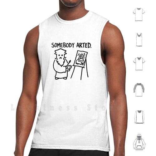 Leonardo Somebody Arted Tank Tops Vest Sleeveless Leonardo Dicaprio Da Vinci Mona Lisa Mona Lisa Michelangelo Dali Bob Ross