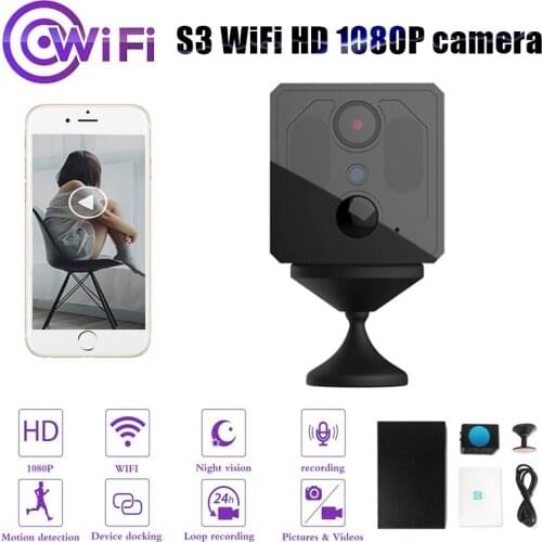 1080P Mini Wifi camera S3 HD 1080P cam wireless home nanny security infrared night vision motion detection security monitoring