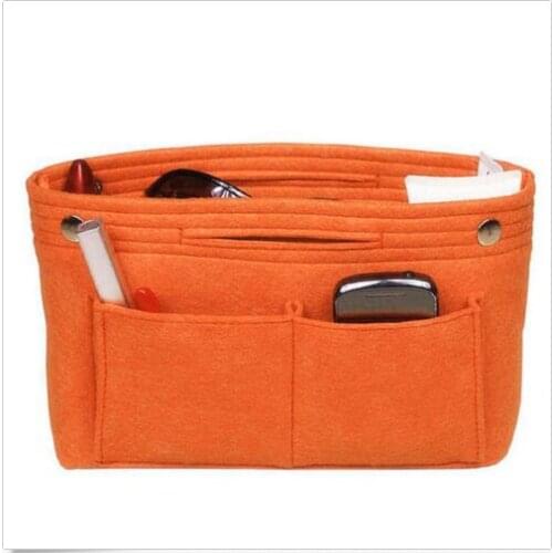 Womens Fashion Felt Insert Organizer Bag Handbag Multi Pocket Purse Cosmetic Bag