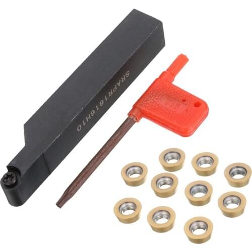 12Pcs Machining Lathe Boring Bars Turning Tool Holder+RPMT10T3MO Carbide Inserts Wrench Lathe Turning Tool Machine Tool Sets