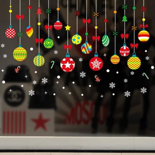 Window Stickers Wall Sticker Merry Christmas Santa Claus Household DIY Wall Decals Murals for Home Birthday Wedding Decoration