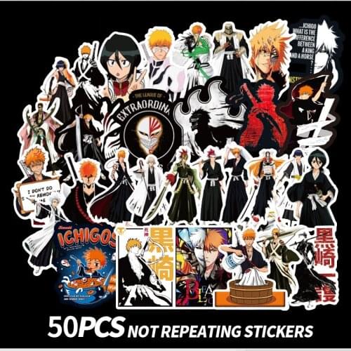 20/30/50pcs/lot BLEACH Stickers Japanese Anime Stickers For Laptop Refrigerator Luggage Motorcycle Phone Skateboard Kids Toys