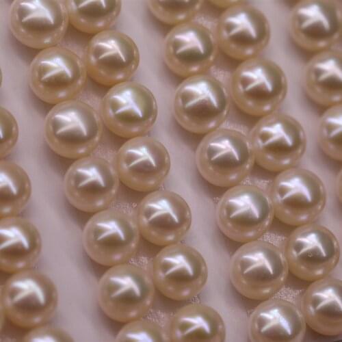 Natural Freshwater Pearl Loose Pearls Bead Button Shape Perfect Luster for Jewelry DIY DIY Accessories