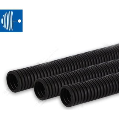 TRIUMPHCABLE Straight plastic flame retardant corrugated pipe black wave pipeline bundle threading automobile harness hose