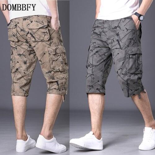 Camouflage Camo Cargo Shorts Mens Casual Shorts Multi-Pocket Male Loose Work Short Man Military Work Short Pants Plus Size 29-44