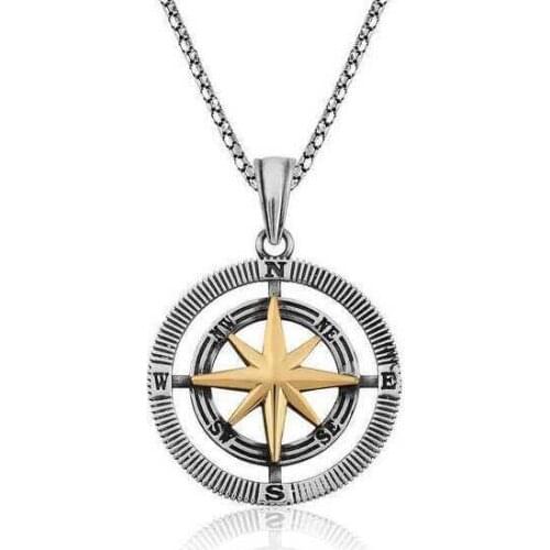 Tevuli 925 Sterling Silver Compass Unisex Necklace