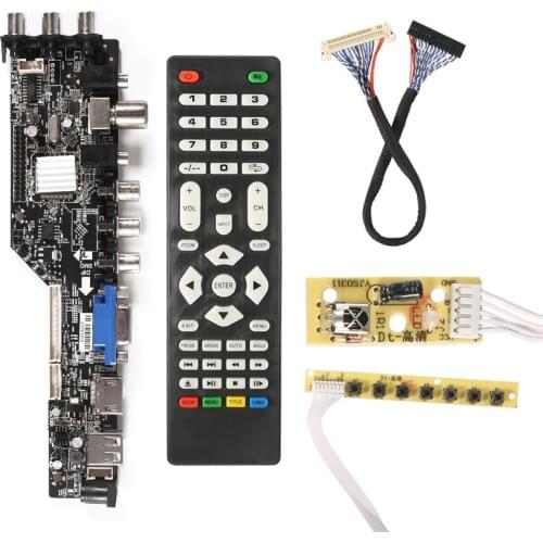 Universal scaler kit 3663 TV Controller Driver Board Digital Signal DVB-C DVB-T2 DVB-T Universal LCD UPGRADE 3463A with lvds