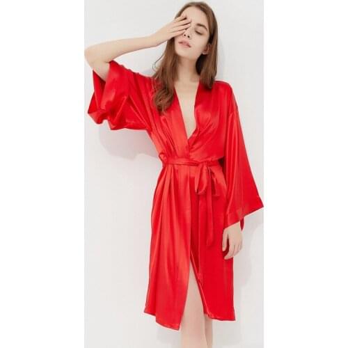 Womens Nightgown Bride Bridesmaid Robe Soft comfortable Bathrobe Kimono Satin Robes Sexy Bridesmaid Bathrobe Homewear Dress