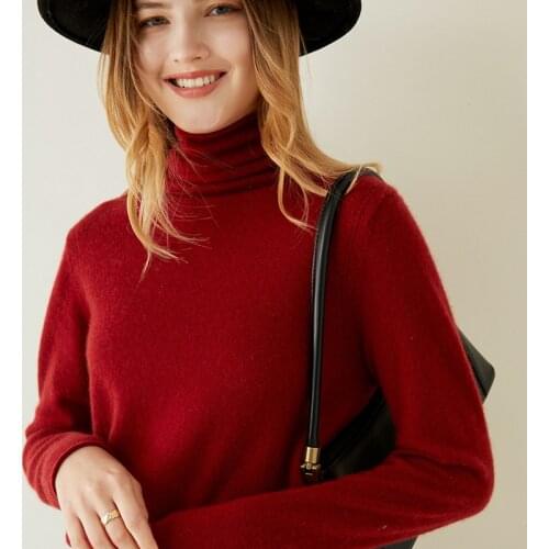 LONGMING 100% Cashmere Women Sweater Turtleneck Pullover Women Knitted Sweater Winter Warm Wool Sweaters Knit Tops Jumper Women