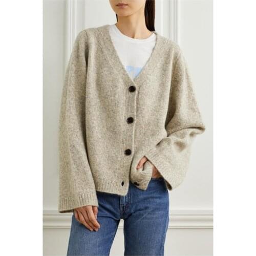 Women V Neck Single Beasted Sweater Lady Long Sleeve Casual Knitwear Female Outwear Cardigan Top 2021 New