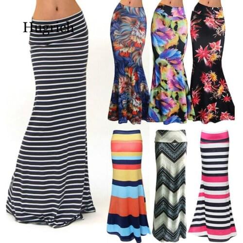 3Xl Spring Summer Elastic High-Waist Long Tight-Fitting Pencil Skirt for Women 2021 Printed Pencil Maxi Skirt Largas Mujer