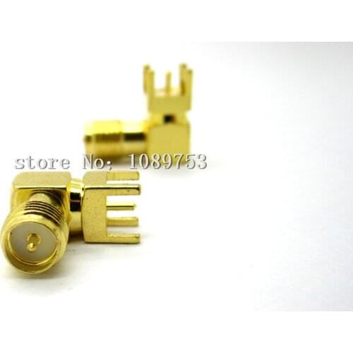 5pcs RP-SMA Female Jack RF Coax Connector PCB Cable Right Angle Goldplated