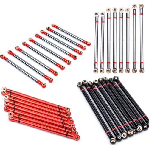 8pcs/lot Upgrade Aluminum Alloy Link Rod Unassembled Kit 313MM Wheelbase For Axial SCX10 1/10 1:10 RC Car Crawler Axial SCX10