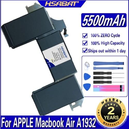 HSABAT A1965 5500mAh Laptop battery For Apple Macbook Air Retina A1932 2018 2019 year Batteries