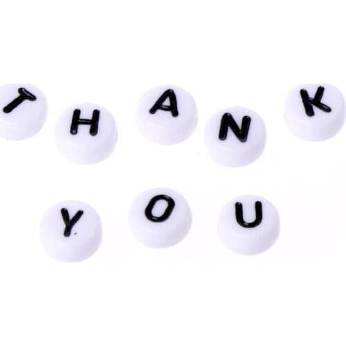 100x White Letter Alphabet Acrylic Loose Beads For Bracelet Jewelry DIY Finding