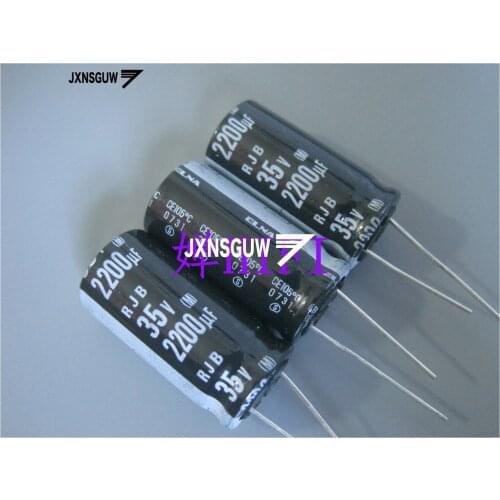 20PCS ELNA RJB 35V2200UF 16X31MM Brown robe Aluminum electrolytic capacitors 2200uF/35V 105 degrees 2200UF 35V