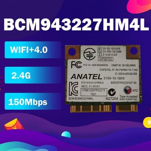 BroadCom BCM943227HM4L BCM43227 Half Mini PCI-Express Wireless WIFI Card