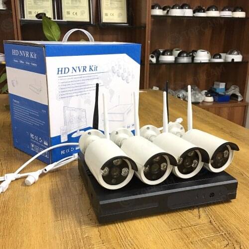 4CH 1080P Wireless CCTV System 2MP WiFi NVR Kit IP Bullet Camera IP Security Surveillance TOPCAM