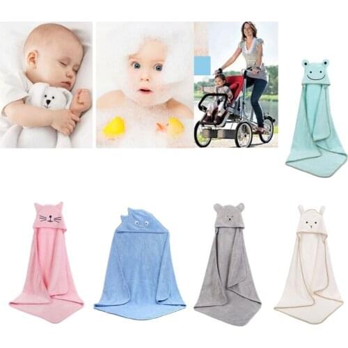 Baby Poncho Bath Towel Velvet Fleece Hood Infant Towels Blanket Newborn Baby Hooded Towel