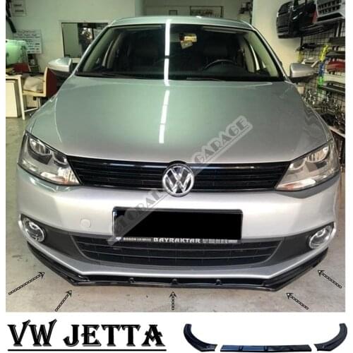 For VOLKSWAGEN JETTA Front Bumper Attachment Lip 2005-2020 Piano Glossy Black Splitter Diffuser Universal Spoiler Bumper Flaps