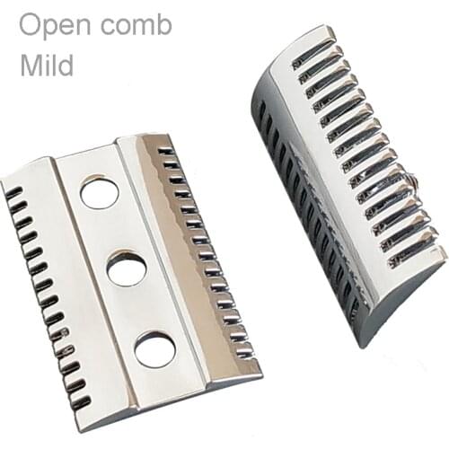 Dscosmetic Chrome Color Zinc Alloy double edge open comb safety razor head