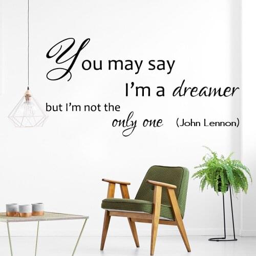 John Lennon Art but I am not the only one Wall Stickers Wall Art Decor Removable Wall Sticker Home Decoration Accessories