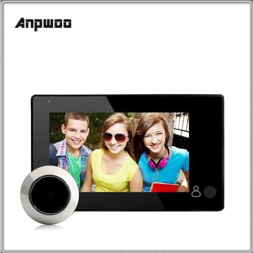1080P Peephole Door Camera 4.3 Inch Color Screen With Door Bell LED Lights Electronic Doorbell Viewer Security Anpwoo M4300B