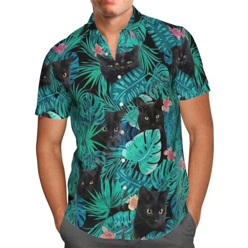 Hawaii Shirt Hawaiian beach summer Fashion Cat Printed 3d Mens Shirt Harajuku Tee hip hop shirts 02