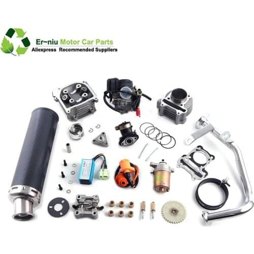 GY6 50 80 upgrade 100 cc 137QMA QMB139 4 STROKE CYLINDER KIT Head Exhaust Racing Rollers Oil Gear Rings Arms Assemly