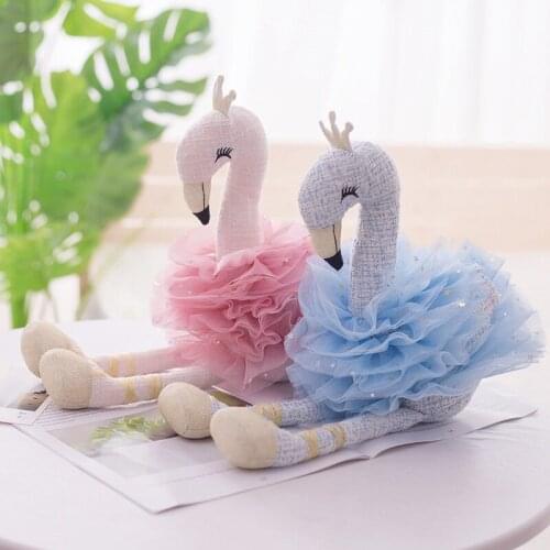45cm Eleghant Ballet Swan Plush Toy Soft Stuffed Cartoon Animal Flamingo Doll High Quality Home Decor Children Birthday Gifts