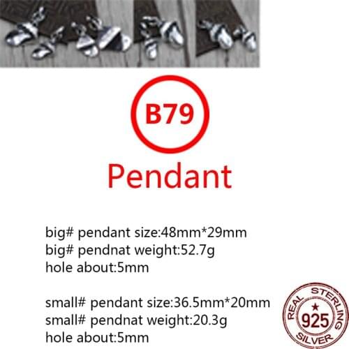 B79 S925 sterling silver pendant retro personality big tongue letter shape wild pendant punk hip-hop style gift for friends