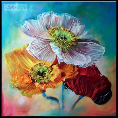 DIY Diamond Painting Three color poppy flower images Cross Stitch Mosaic Gifts for Kids Diamond Embroidery decor home NEW1047