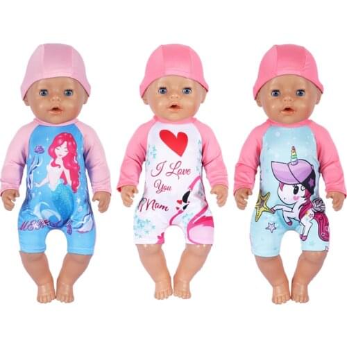 18 Inch Doll Clothes Swimsuit for 43cm Dolls Born Rompers Suit for Babies Birthday Festival Gift18 Inch Summer Doll Clothing