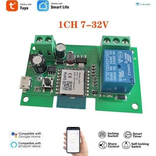 1CH Tuya Wireless Switch WiFi Switch 12V Module tuya APP Remote Control DIY Smart Home 1Gang Relay work with Alexa Google Home