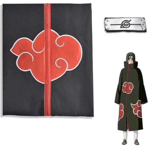 Itachi Cloak Halloween Anime Cosplay Costume Set Akatsuki Suit