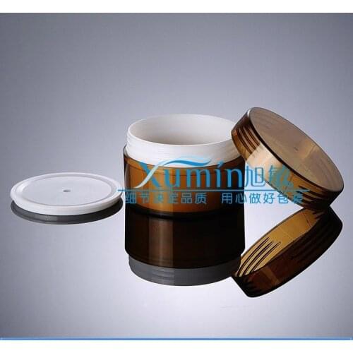 50ml brown PET jar, Pill Container Plastic Medicine Box with brown Cover,double wall, 50g cream Jar Food Grade Material PET Jar