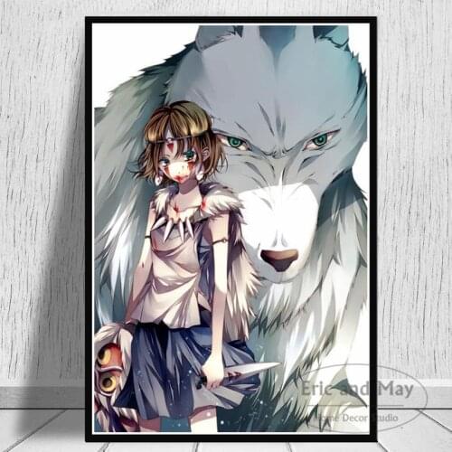Princess Mononoke Studio Ghibli Tribute Anime Poster And Print Wall Art Canvas Painting Pictures Living Room Decoration Cuadros