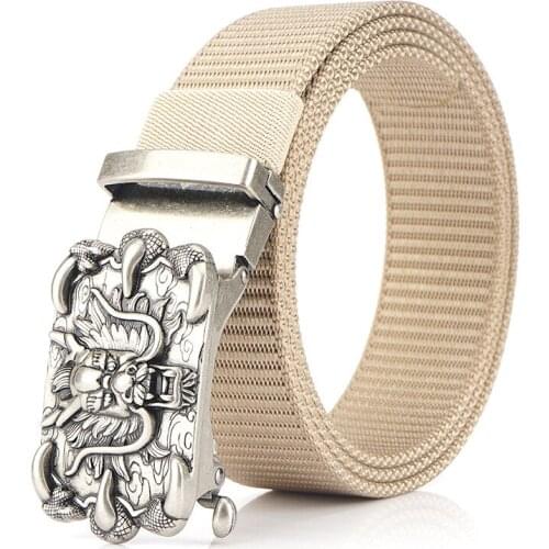 Belt male faucet belt canvas nylon belt belt no tooth buckle no hole automatic buckle tide young people belt leisure