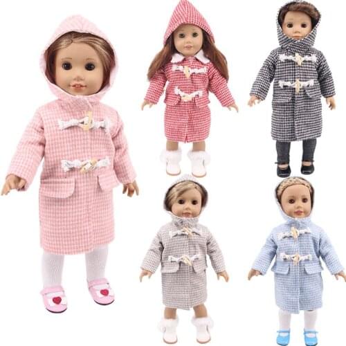 Ropa para muñecas de 5 colores sólidos, Abrigo con capucha de estilo largo, trajes aptos para bebés Logan Boy de 18 pulgadas y 4