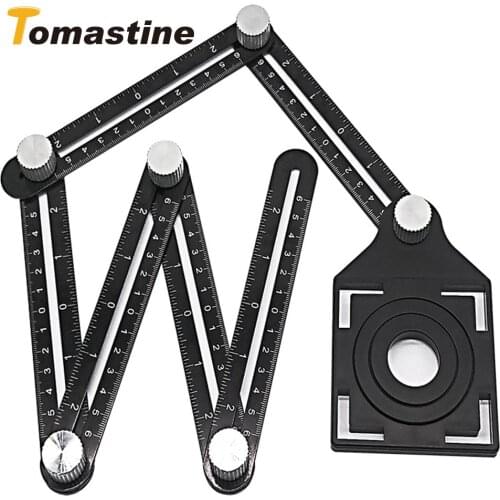 Six-Fold Ruler Tile Opening Locator Mud Tile Shop Paste Floor Tile Glass Vientiane Universal Hole Punch Aluminum Alloy