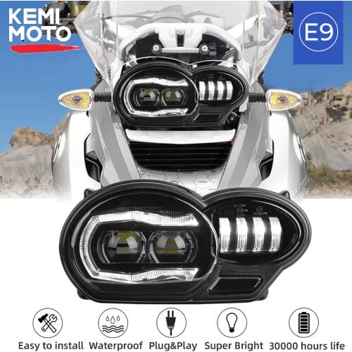 E9 Mark Headlight for BMW R1200GS Adventure 2004-2012 Motorcycle LED HeadLights for BMW GS 1200 GS Adventure Headlight Assembly