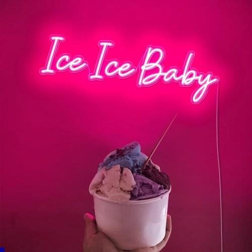 Custom led Ice IceBaby Happy Birthday flexible Neon Light Sign Decoration Home Bar Wall Bedroom Party Decorative Cool Neons Lamp