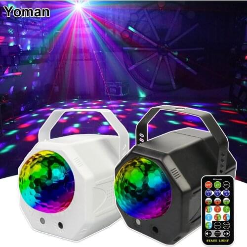 LED 10W DJ Disco Patterns Beam Laser Light RGB Laser Magic Ball Lamp Remote Control Music Party Bar Stage Wall Wash Lighting