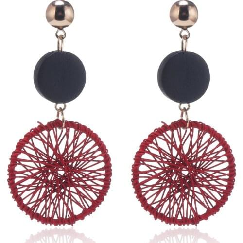 Temperament Simple Personality Dangle Earring Fashion Circle Charm Earrings Drop Earrings Women Retro Party Shiny Jewelry Gifts